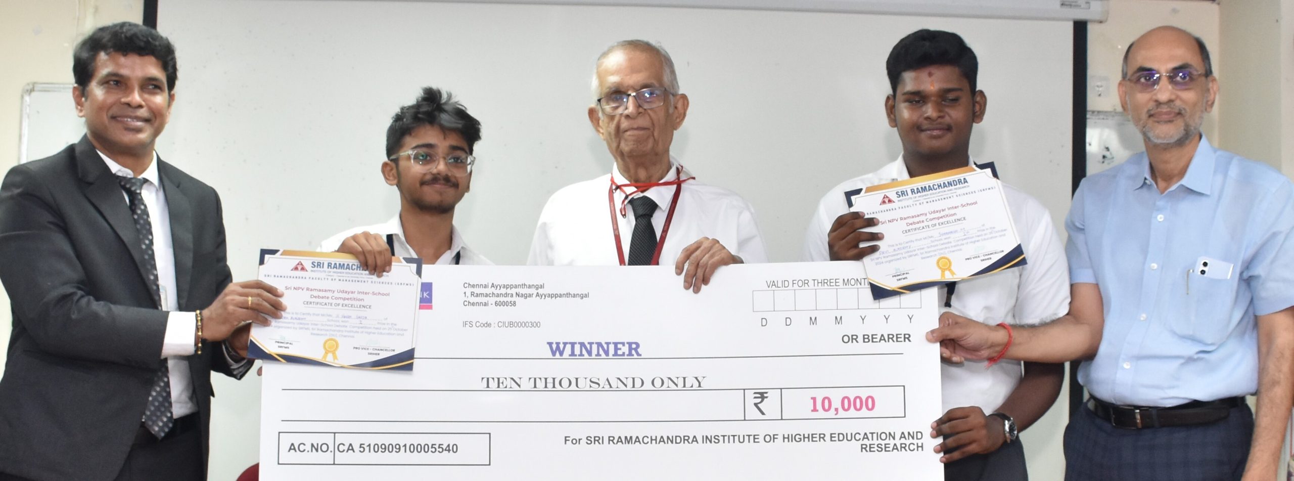 Devi academy wins first ramaswamy udayar inter-school debate