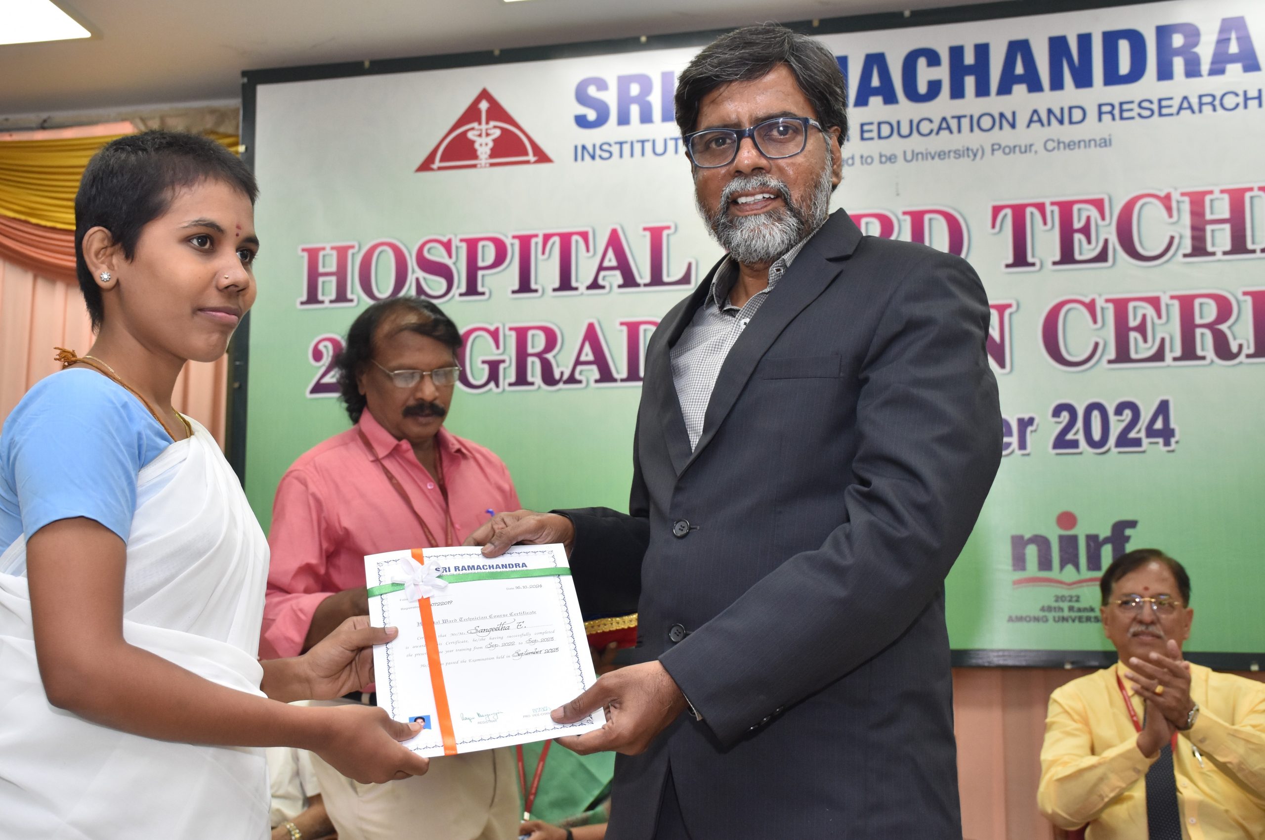 Hospital ward technician’s graduation at SRIHER